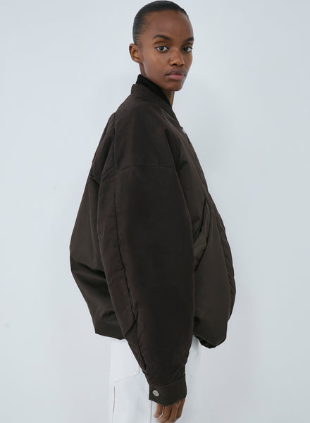 Oversized bomber nylon/wax | dark brown – KASSL Editions