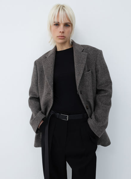 【IONSEOUL】Moriah Wool Blazer 4FM183 Blazer wool | taupe herringbone – KASSL Editions