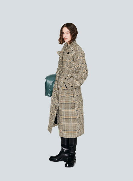 Camel top check coat