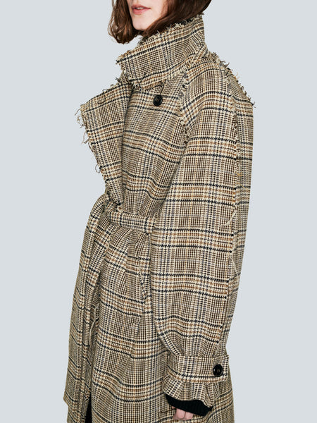 MUSINSA | LENINA CAEL handmade wool buckle short coat_OATMEAL