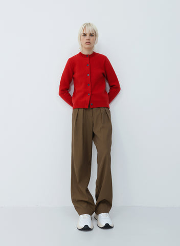 Slim cardigan boiled wool | red – KASSL Editions