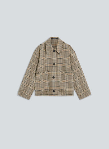 Dropped shoulder wool | check camel – KASSL Editions