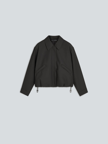 Marcell”羊革“ 黒“ 短丈“bomber jacket Bomber short rubber | black – KASSL Editions