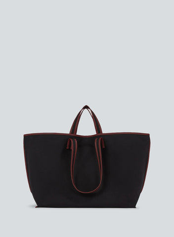 ＜KASSL EDITIONS＞TOTE CANVAS/バッグ　ネイビー Tote striped canvas black oil black | black / oil black