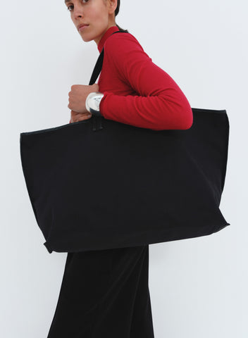 Tote canvas black | black / oil black – KASSL Editions