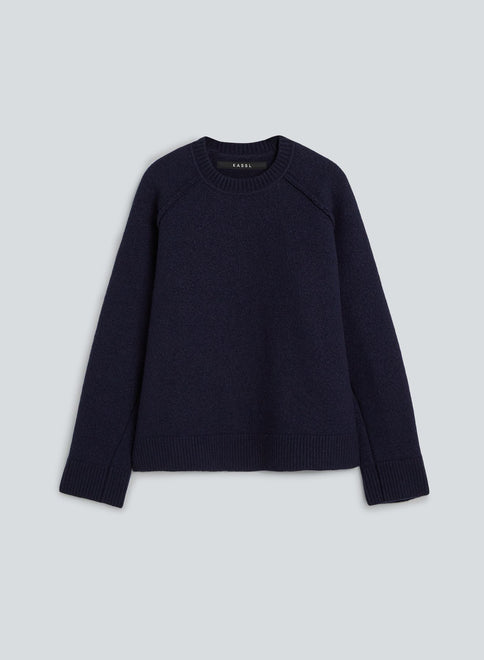 V neck sweater boiled wool | black – KASSL Editions